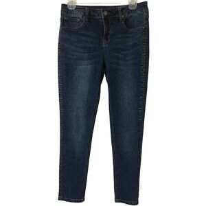 Earl Jeans Skinny Ankle Size 6 Embellished With Studs On The Outside Leg Seam